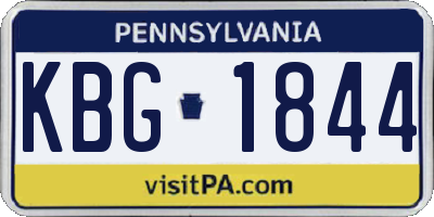 PA license plate KBG1844