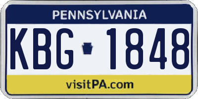 PA license plate KBG1848