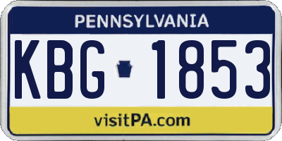 PA license plate KBG1853