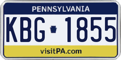 PA license plate KBG1855