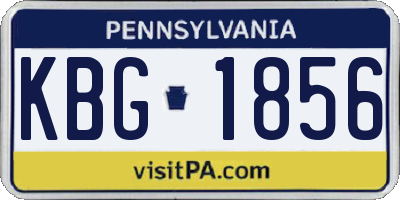 PA license plate KBG1856