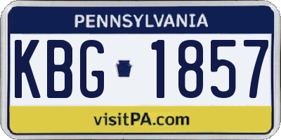 PA license plate KBG1857