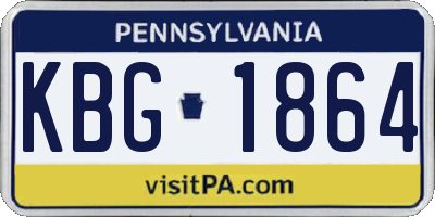PA license plate KBG1864