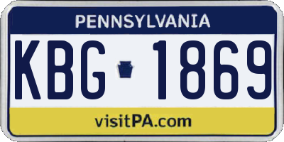 PA license plate KBG1869