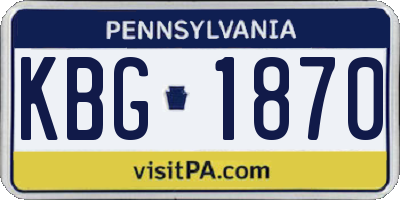 PA license plate KBG1870