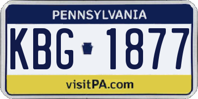 PA license plate KBG1877