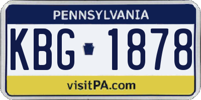 PA license plate KBG1878