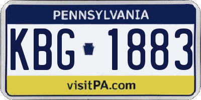 PA license plate KBG1883