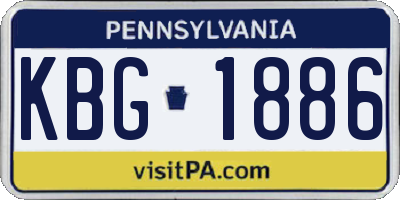 PA license plate KBG1886