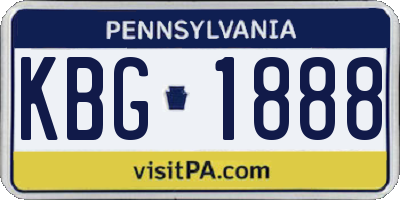 PA license plate KBG1888