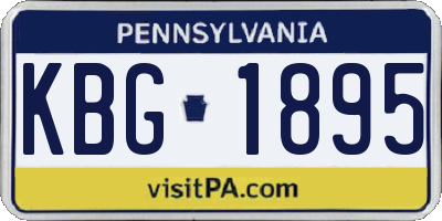 PA license plate KBG1895