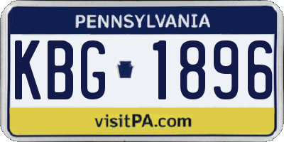 PA license plate KBG1896