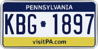 PA license plate KBG1897