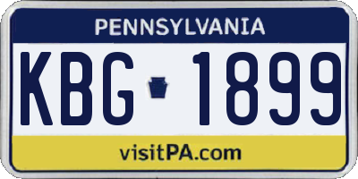 PA license plate KBG1899