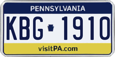 PA license plate KBG1910
