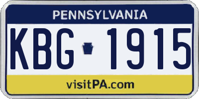 PA license plate KBG1915