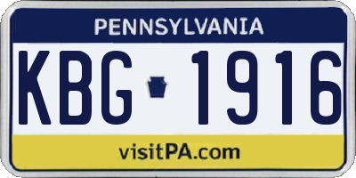 PA license plate KBG1916