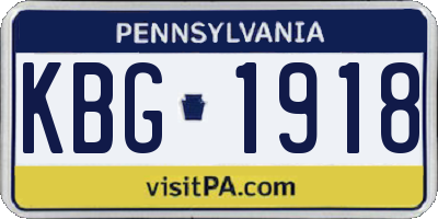 PA license plate KBG1918