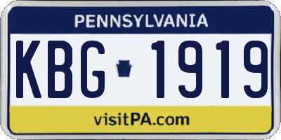 PA license plate KBG1919