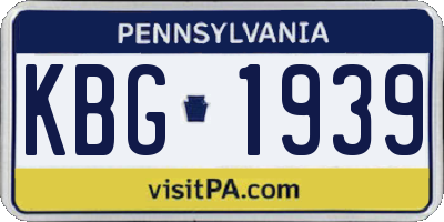 PA license plate KBG1939