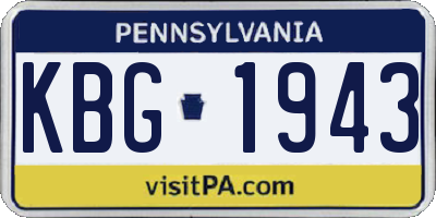 PA license plate KBG1943