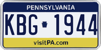 PA license plate KBG1944