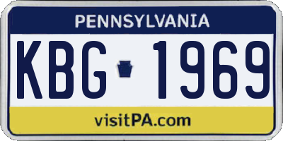 PA license plate KBG1969