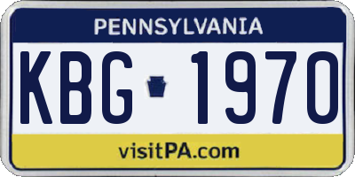 PA license plate KBG1970