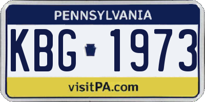 PA license plate KBG1973