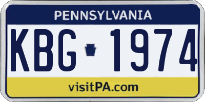 PA license plate KBG1974