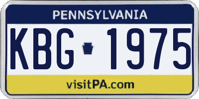 PA license plate KBG1975