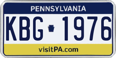 PA license plate KBG1976