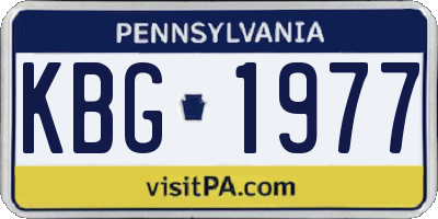 PA license plate KBG1977