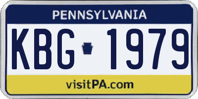 PA license plate KBG1979