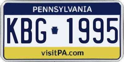 PA license plate KBG1995