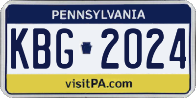 PA license plate KBG2024