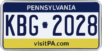 PA license plate KBG2028
