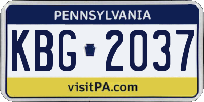 PA license plate KBG2037