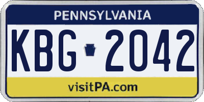 PA license plate KBG2042
