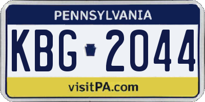 PA license plate KBG2044