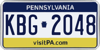 PA license plate KBG2048