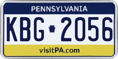 PA license plate KBG2056