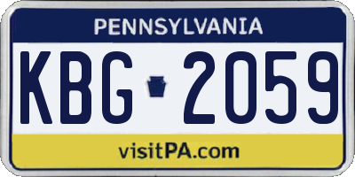 PA license plate KBG2059