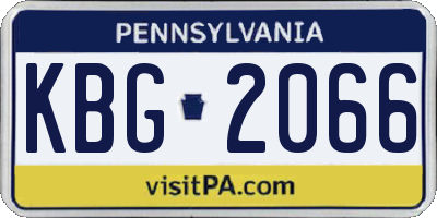 PA license plate KBG2066