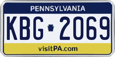 PA license plate KBG2069