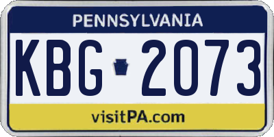PA license plate KBG2073