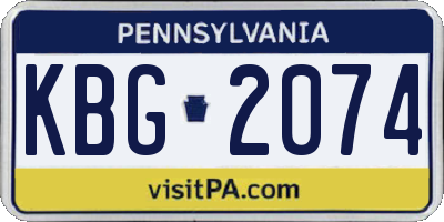 PA license plate KBG2074