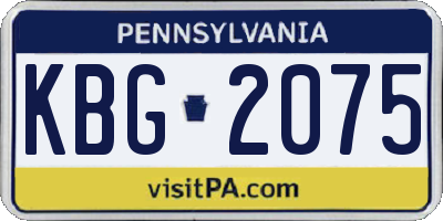 PA license plate KBG2075