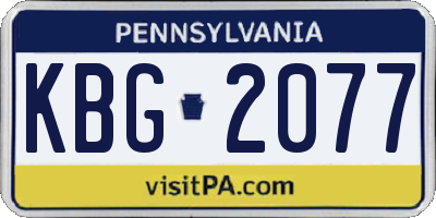 PA license plate KBG2077
