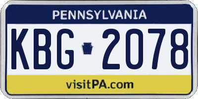 PA license plate KBG2078